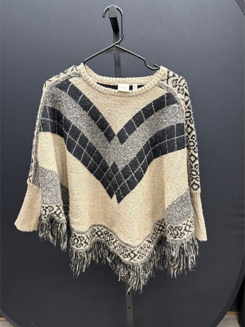 Rafaella Weekend Wool Blend Sweater Poncho